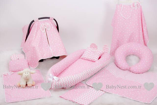 BabyNest FULL Seti Pembe Yıldız ve Zikzak