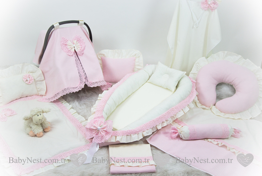 BabyNest FULL 11 Parça Seti Pembe Royal Pike&Dantel - Thumbnail