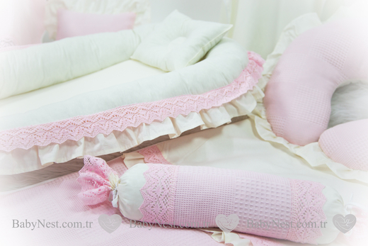 BabyNest FULL 11 Parça Seti Pembe Royal Pike&Dantel - Thumbnail