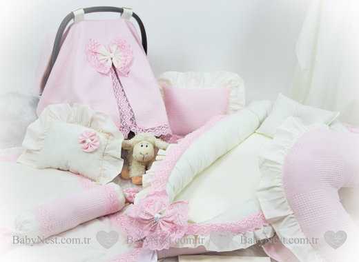 BabyNest FULL 11 Parça Seti Pembe Royal Pike&Dantel - Thumbnail