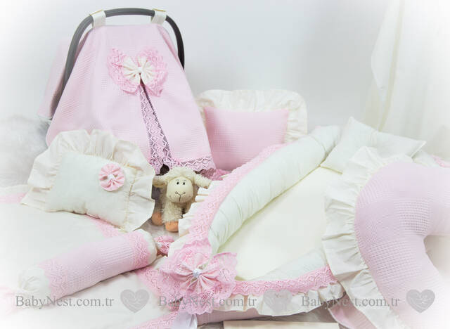 BabyNest FULL 11 Parça Seti Pembe Royal Pike&Dantel