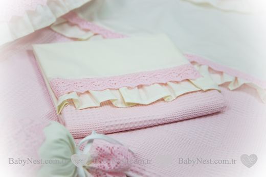 BabyNest FULL 11 Parça Seti Pembe Royal Pike&Dantel - Thumbnail