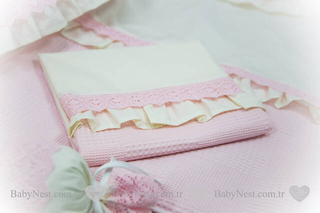 BabyNest FULL 11 Parça Seti Pembe Royal Pike&Dantel