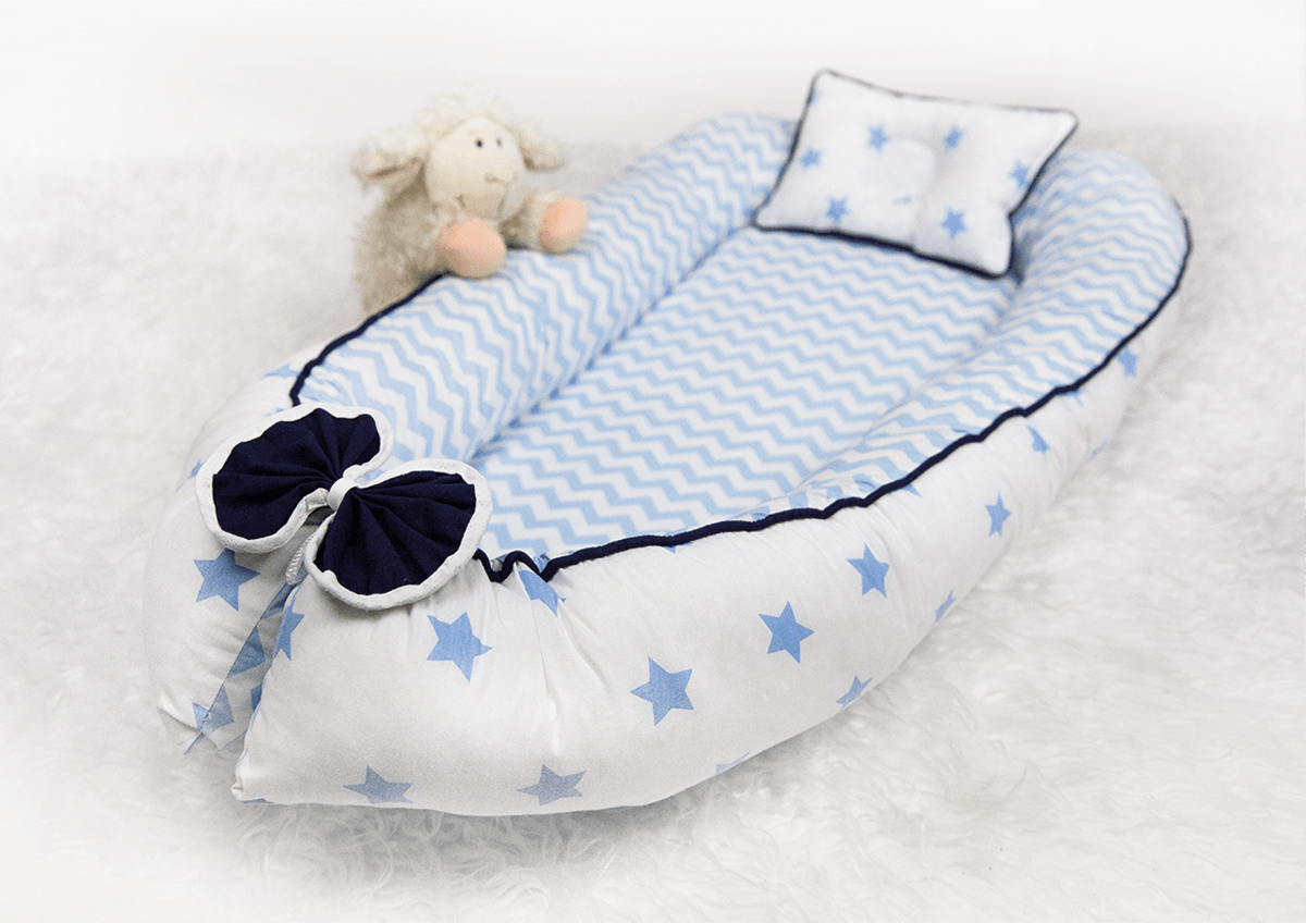 Babynest Mavi Yıldız Ve Zikzak Fitilli Model