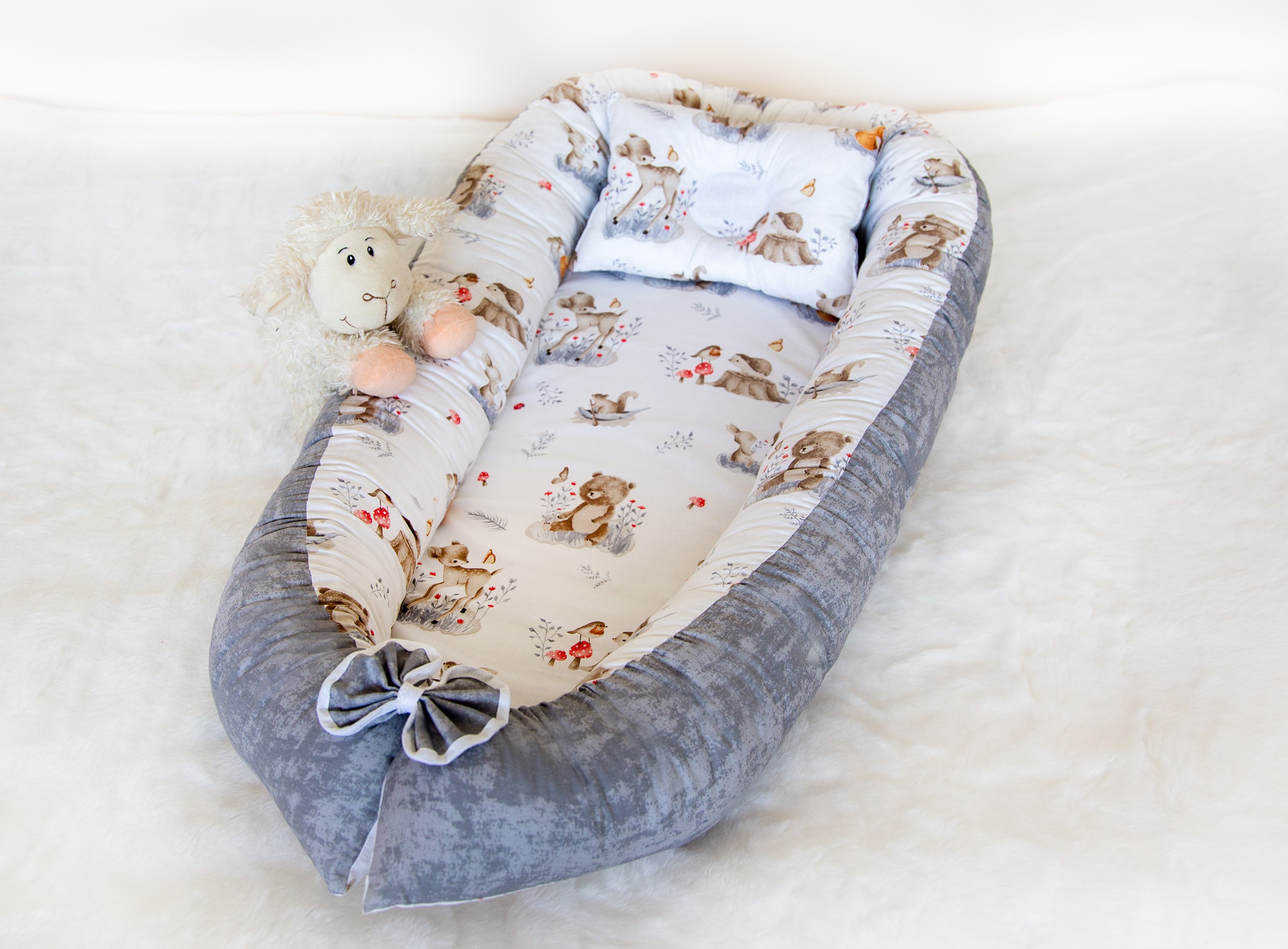 Babynest Geyikli Gri