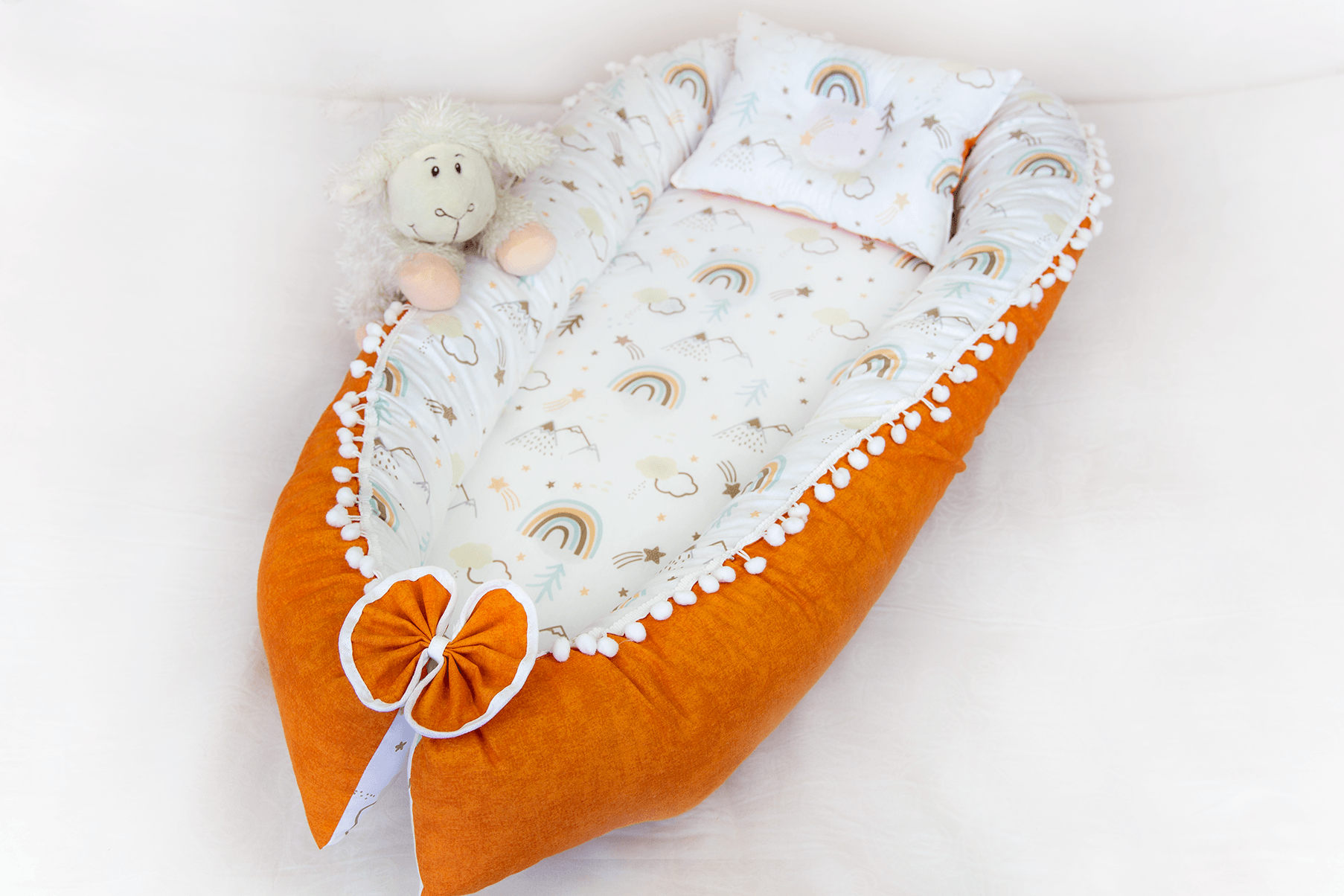 Babynest Gökkuşağı Turuncu Ponponlu 