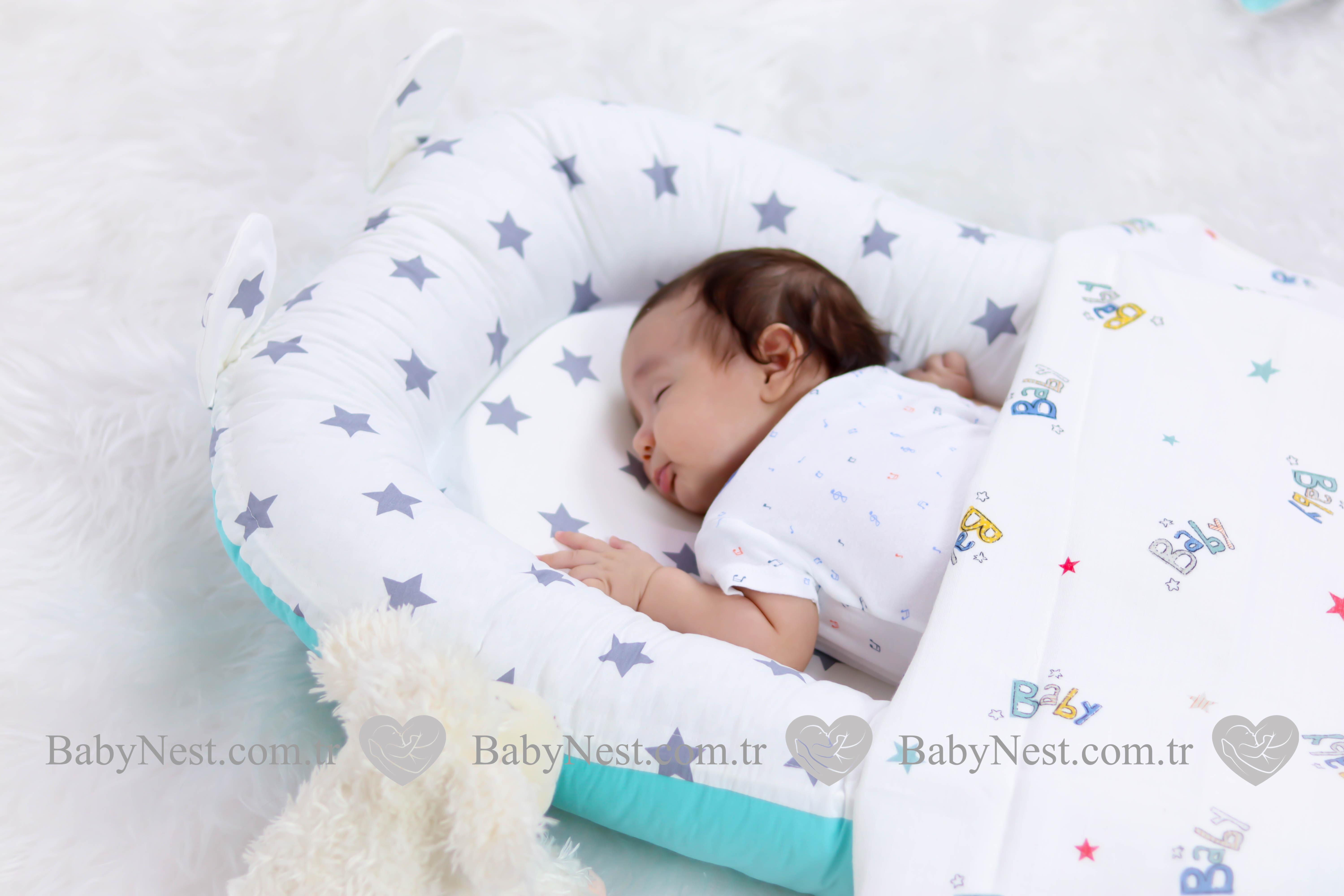 Babynest Kulaklı Mint Yıldız