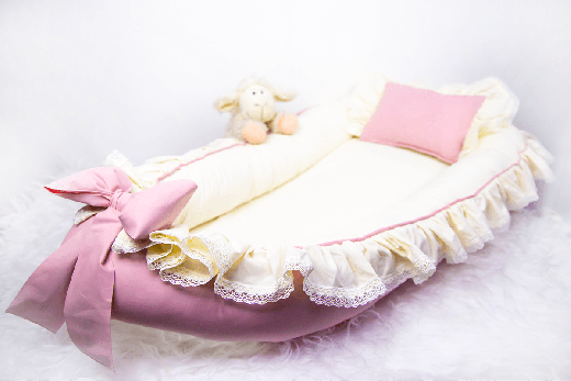 BabyNest Vintage Model +Yatak Pedi PEMBE - Thumbnail