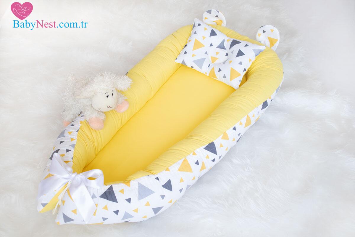 Babynest Sarı Üçgen Kulaklı