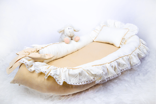 BabyNest Vintage Model +Yatak Pedi Bej - Thumbnail