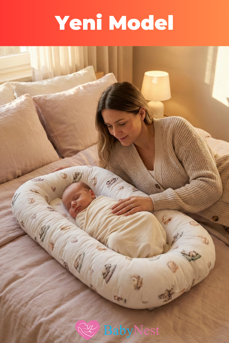 Organik Pamuk Yeni Doğan Baby Nest – Uyuyan Hayvanlar Desenli – Anti-Alerjik, Nefes Alabilen, Taşınabilir ve Beşik İçi Kullanıma Uygun