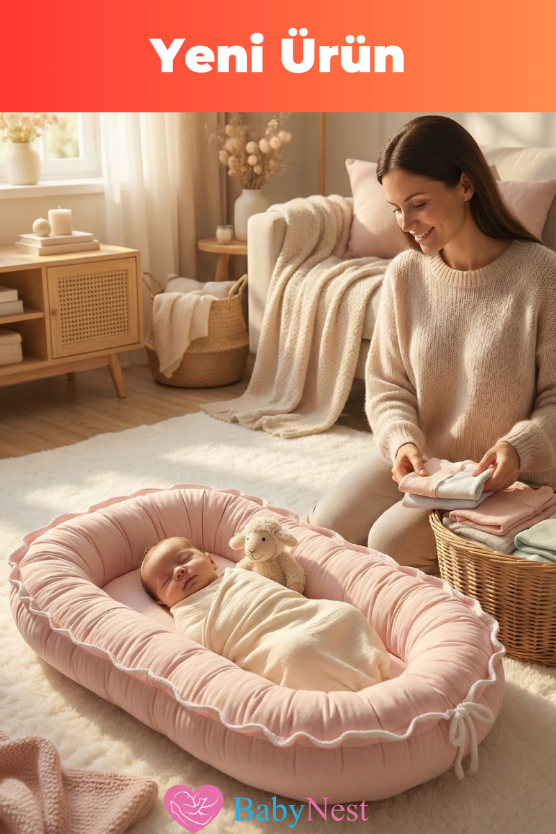 Bebek Pembesi Premium Yenidoğan Bebek Destek Minderi – Ergonomik, Anti-Alerjik, Ultra Yumuşak Bebek Uyku ve Dinlenme Yatağı