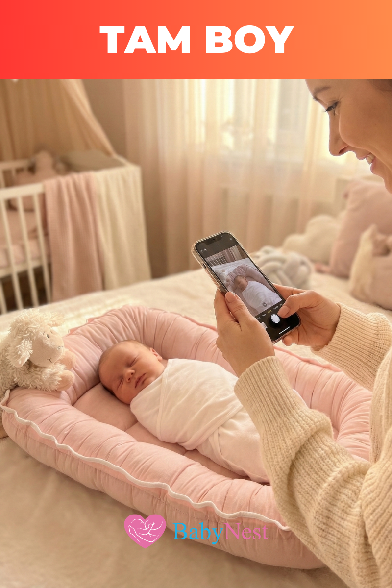 Bebek Pembesi Premium Yenidoğan Bebek Destek Minderi – Ergonomik, Anti-Alerjik, Ultra Yumuşak Bebek Uyku ve Dinlenme Yatağı