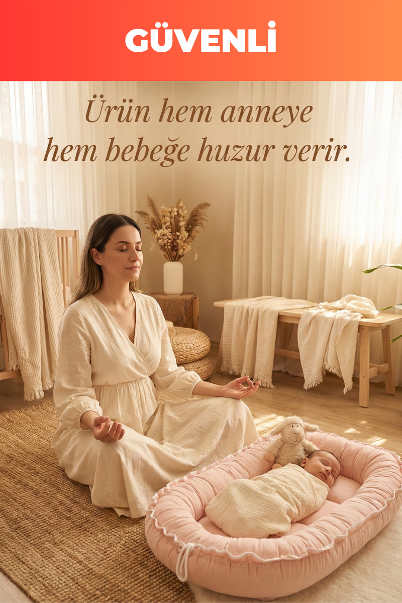 Bebek Pembesi Premium Yenidoğan Bebek Destek Minderi – Ergonomik, Anti-Alerjik, Ultra Yumuşak Bebek Uyku ve Dinlenme Yatağı