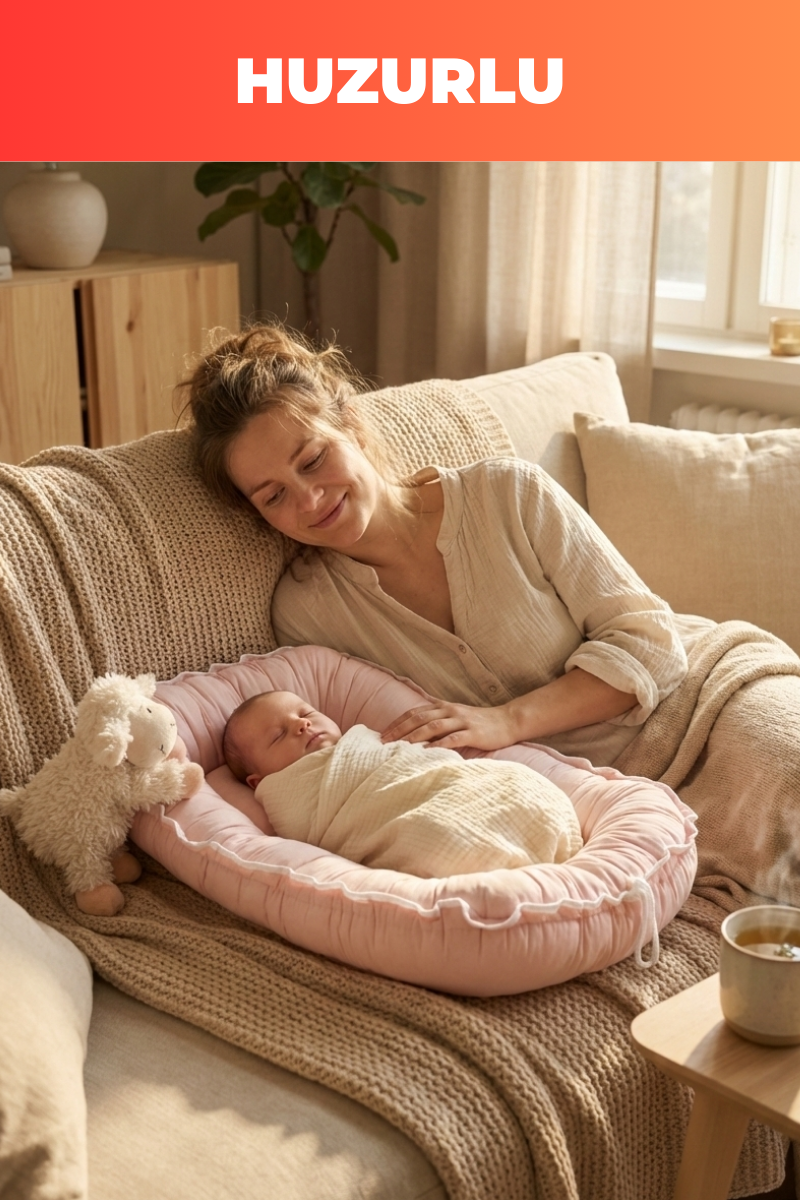 Bebek Pembesi Premium Yenidoğan Bebek Destek Minderi – Ergonomik, Anti-Alerjik, Ultra Yumuşak Bebek Uyku ve Dinlenme Yatağı