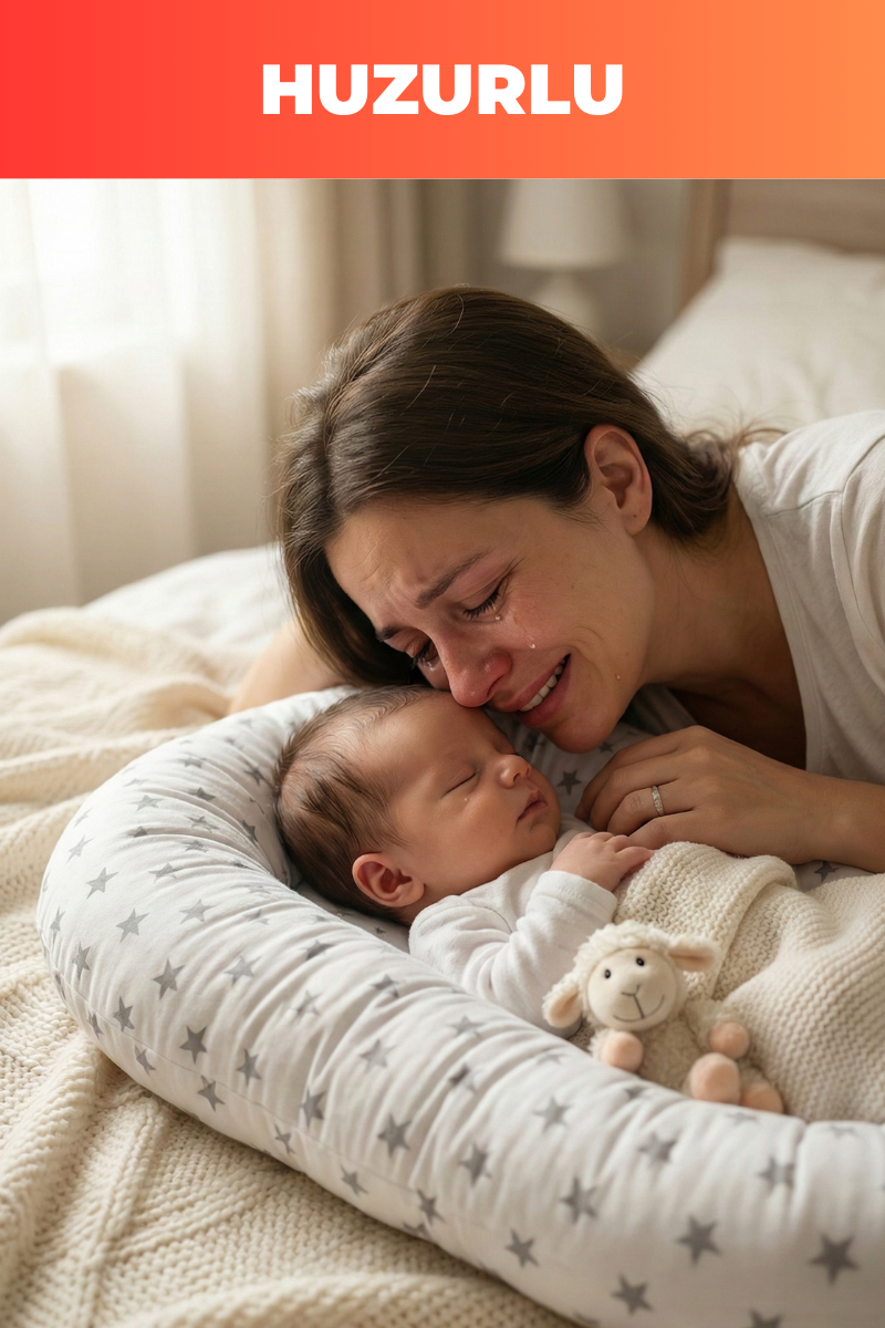 Organik Pamuk Yeni Doğan Baby Nest – Gri Yıldız Desenli – Nefes Alabilen, Anti-Alerjik, Güvenli Uyku ve Beşik İçi Kullanım
