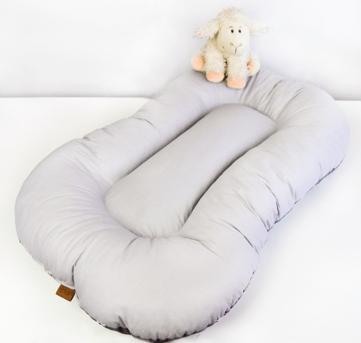 BabyNest - Oval BabyNest Düz Açık Gri