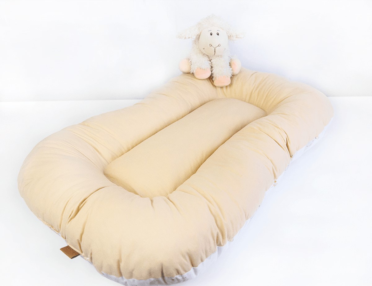 Oval Babynest Düz Bej