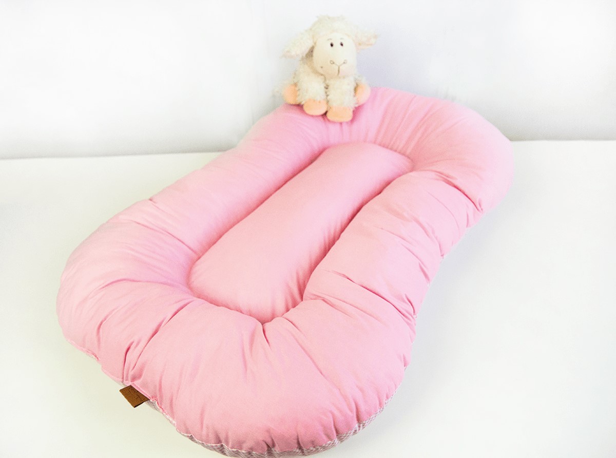 Oval Babynest Düz Pembe 